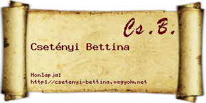 Csetényi Bettina névjegykártya