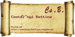 Csetényi Bettina névjegykártya