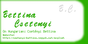 bettina csetenyi business card