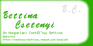 bettina csetenyi business card
